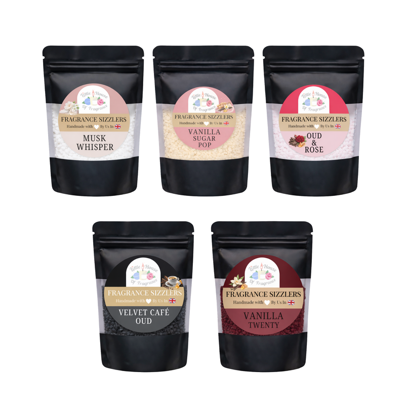 The K Elixir Vanilla & Oud Limited Edition Scented Sizzler Bundle | 5 x 50g Bags