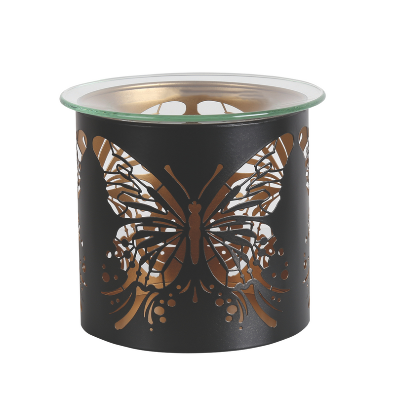 Aroma Black Butterfly Tealight Wax Melt Warmer and Candle Holder