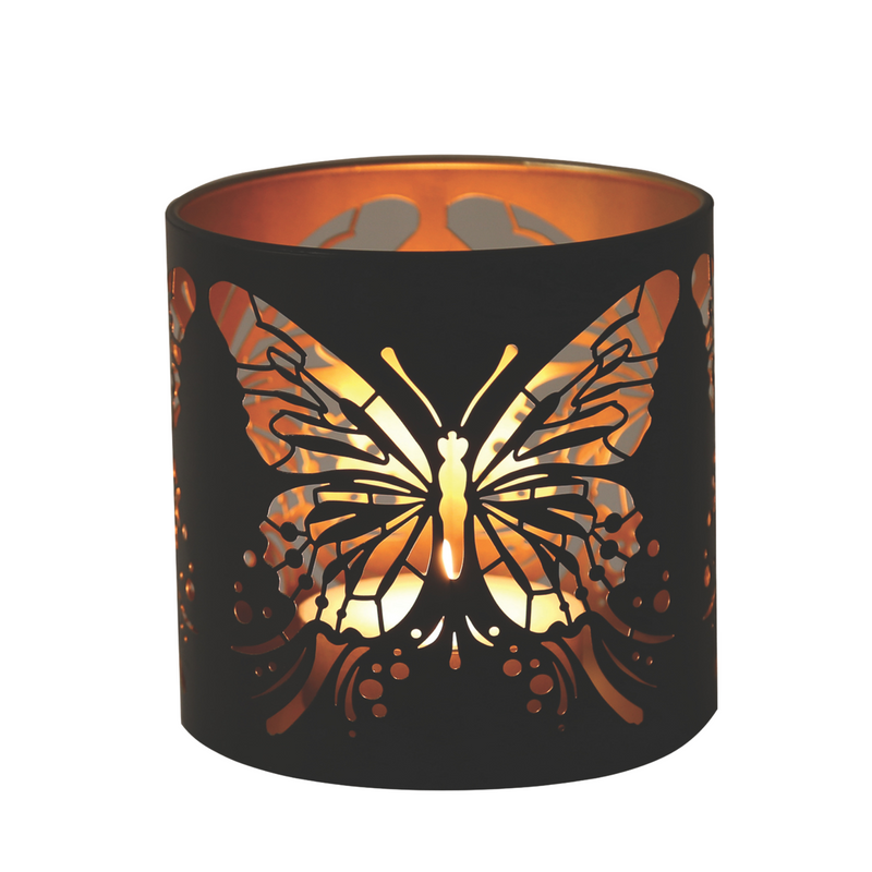 Aroma Black Butterfly Tealight Wax Melt Warmer and Candle Holder