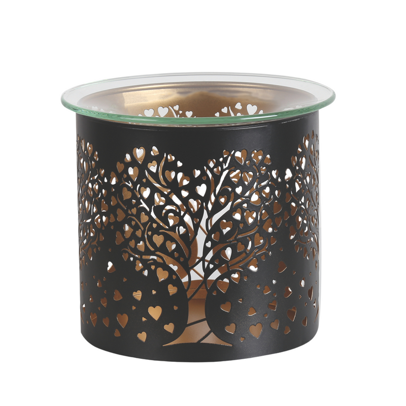 Aroma Black Heart Tree Tealight Wax Melt Warmer and Candle Holder