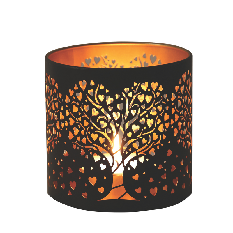 Aroma Black Heart Tree Tealight Wax Melt Warmer and Candle Holder