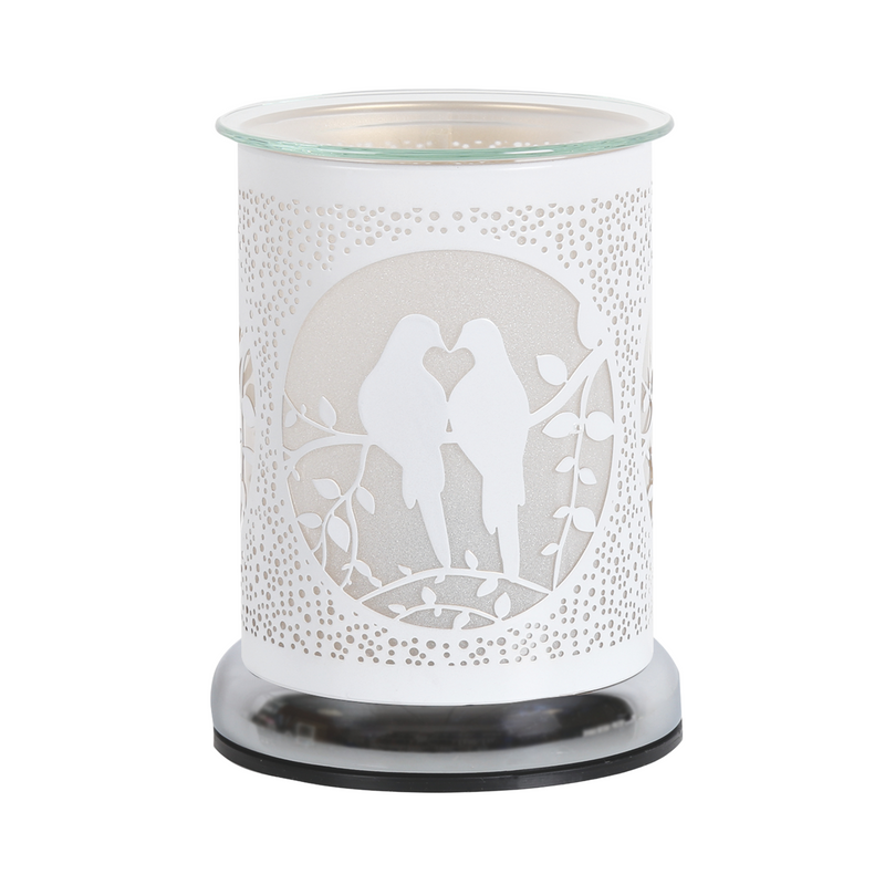 Aroma White Silhouette Doves Touch Electric Wax Melt Warmer