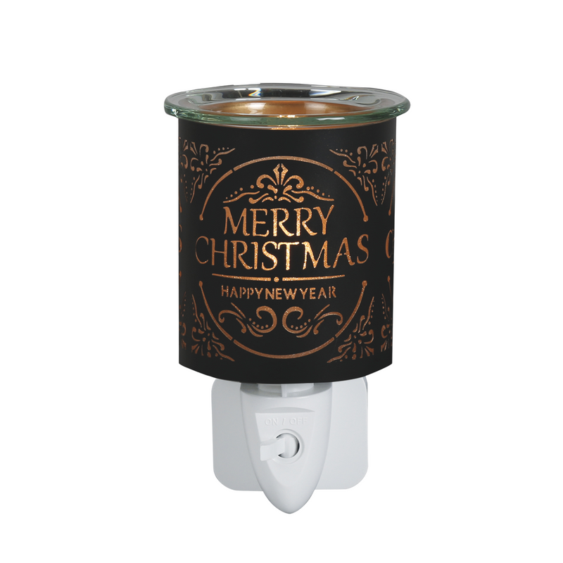 Aroma Black & Gold Merry Christmas Electric Plug In Wax Melt Warmer