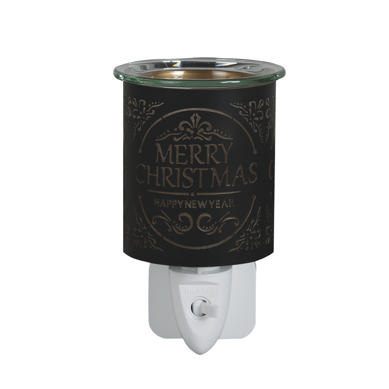 Aroma Black & Gold Merry Christmas Electric Plug In Wax Melt Warmer