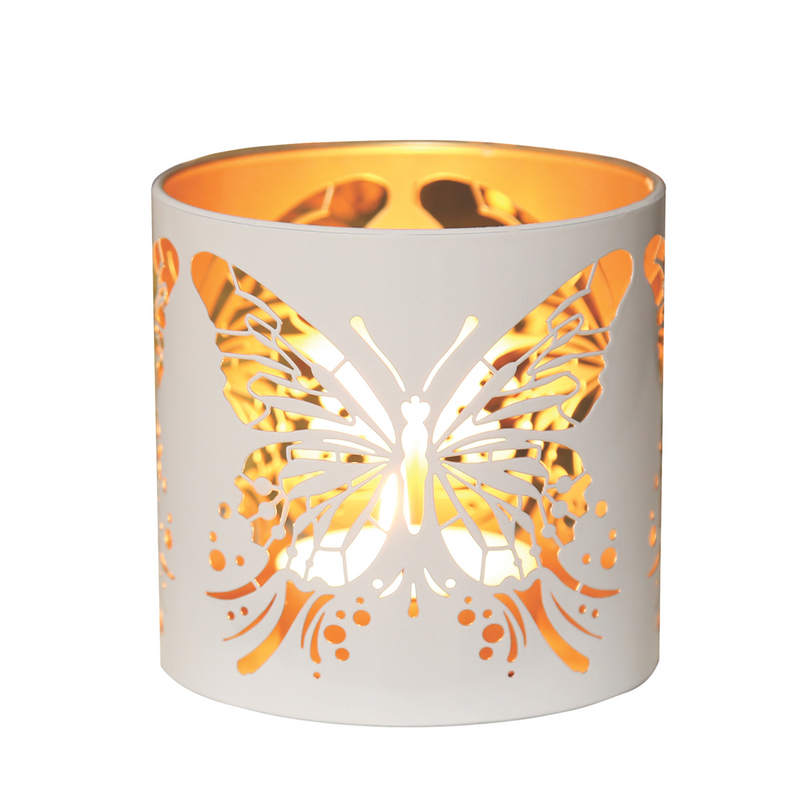 Aroma White Butterfly Tealight Wax Melt Warmer and Candle Holder