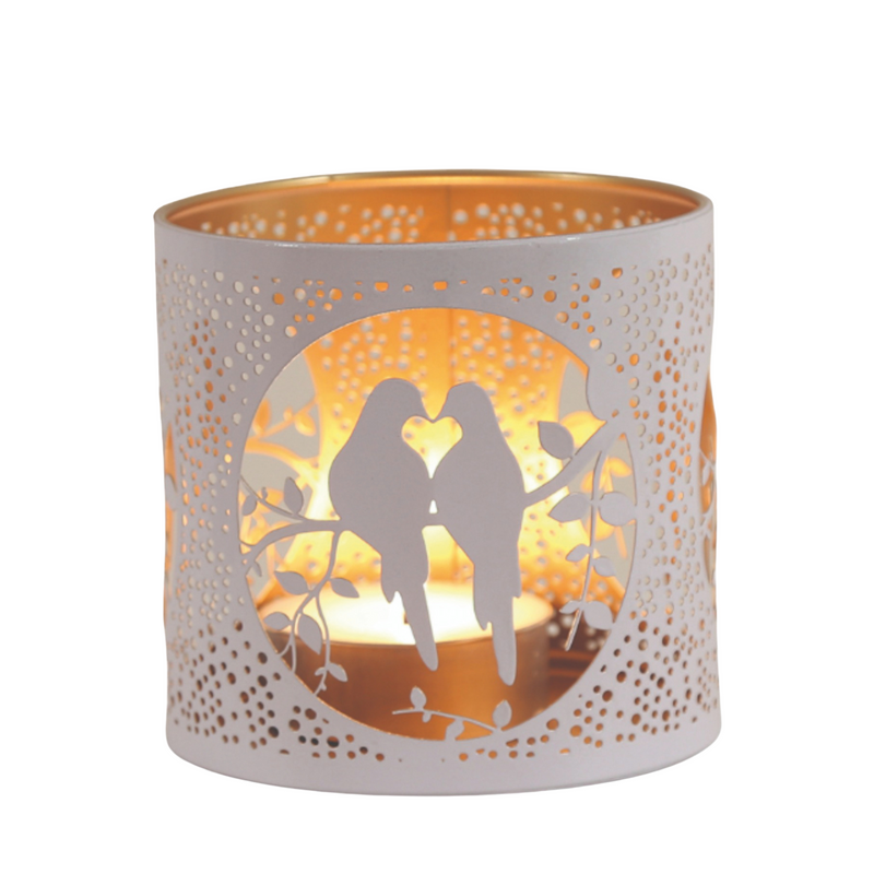 Aroma White Silhouette Doves Tealight Wax Melt Warmer and Candle Holder