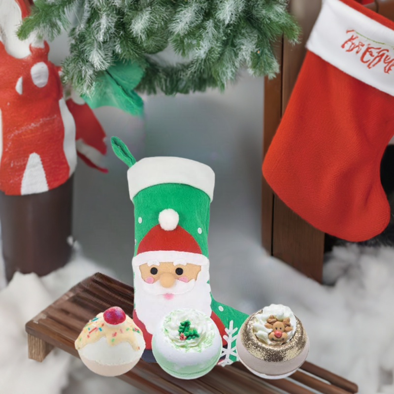 Bomb Cosmetics Santa Stocking Christmas Bath Bomb Gift Set