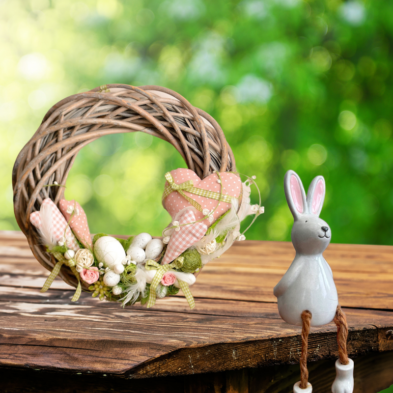 Ceramic Dangley Legged Sitting Rabbit Spring Decoration