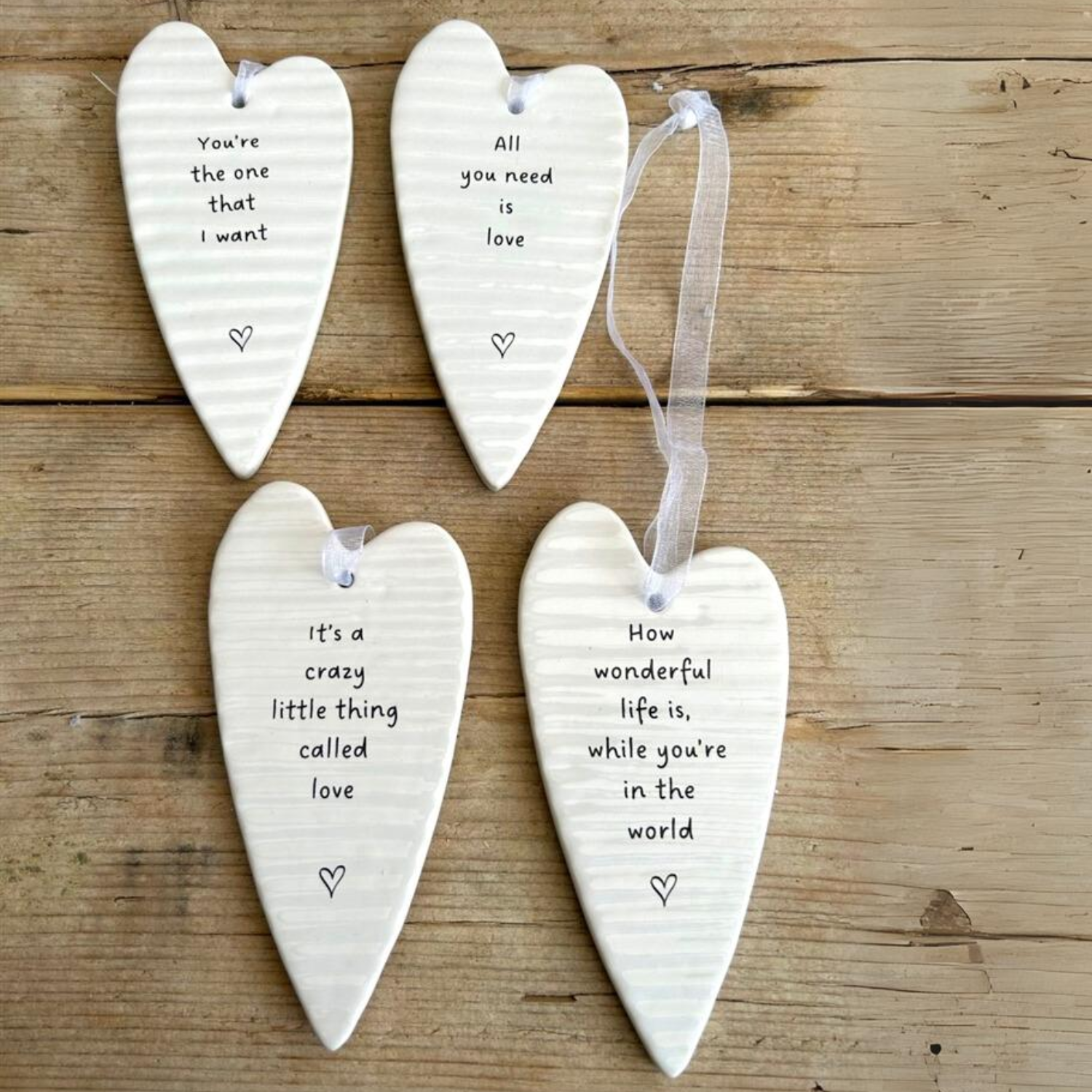 Ceramic Hanging Heart Message Plaque — Little House of Fragrance