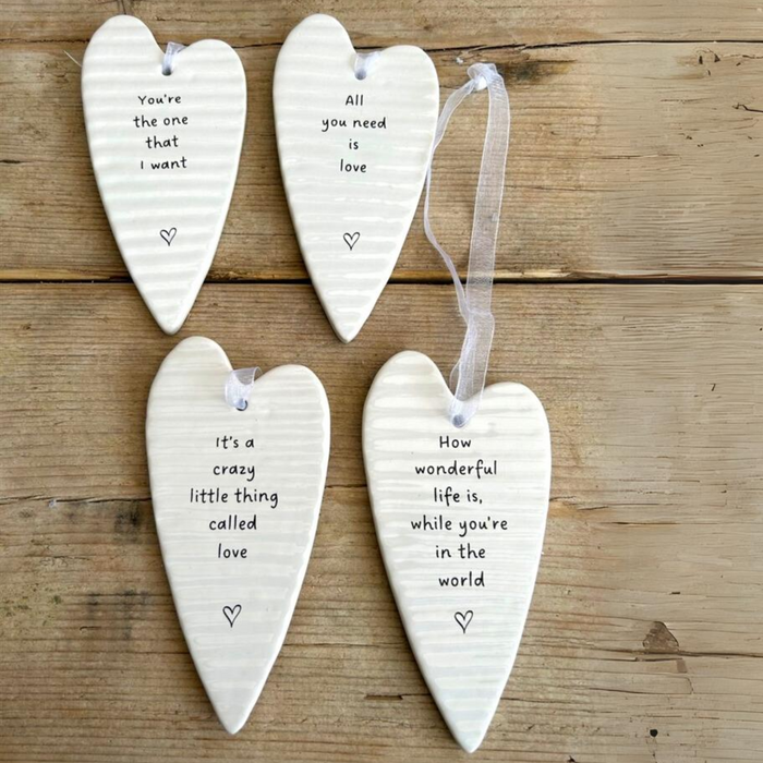 Ceramic Hanging Heart Message Plaque