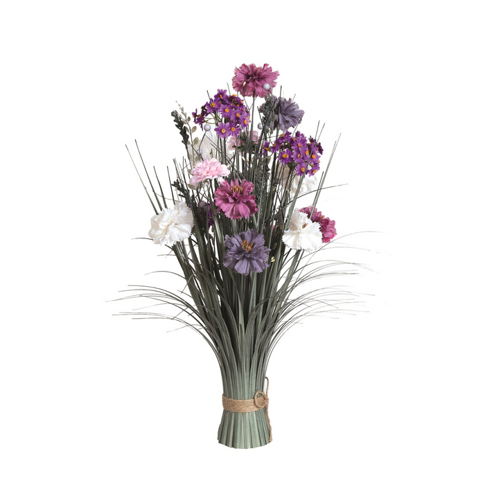 Grass Floral Bundle Purple Hydrangea and Dahlia (70cm)