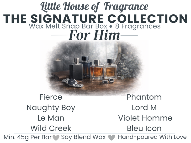 The Signature Collection – For Him Wax Melt Snap Bar Box | 8 Fragrances