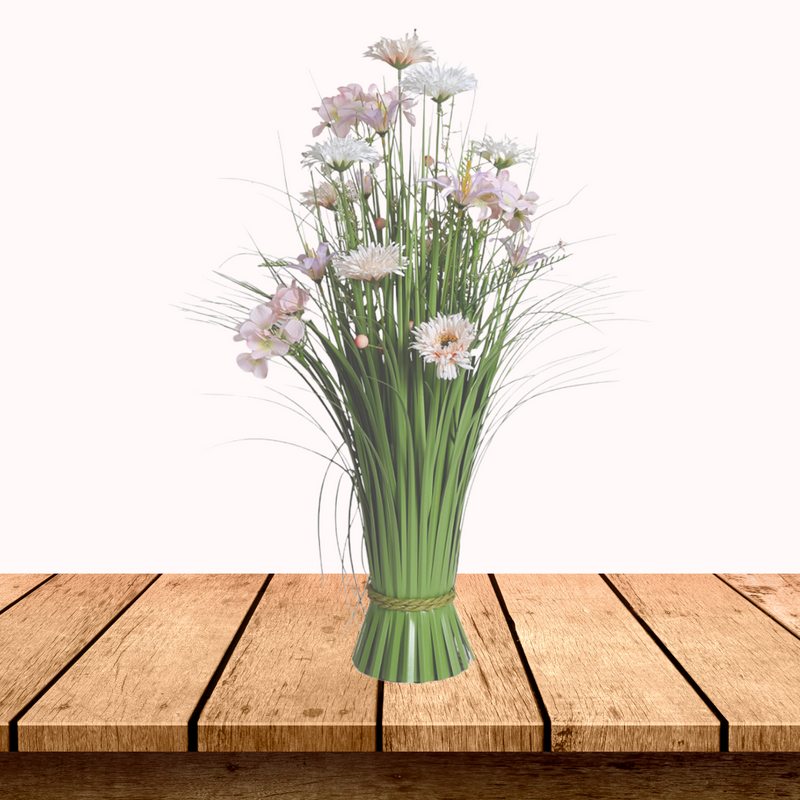 Pink and White Hydrangea Artificial Faux Floral Bundle Arrangement 60cm