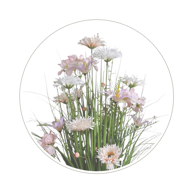 Pink and White Hydrangea Artificial Faux Floral Bundle Arrangement 60cm