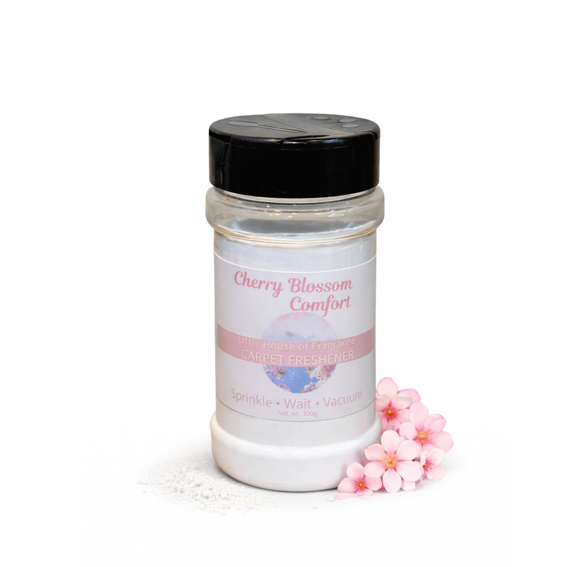 Cherry Blossom Comfort carpet freshener 300g on white background