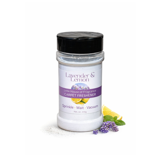 Lavender Lemon carpet deodoriser sprinkle wait vacuum