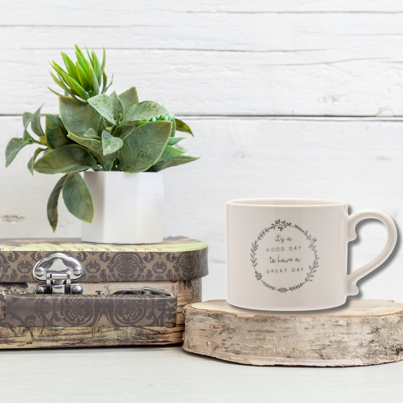 Moments White Ceramic A Great Day Mug