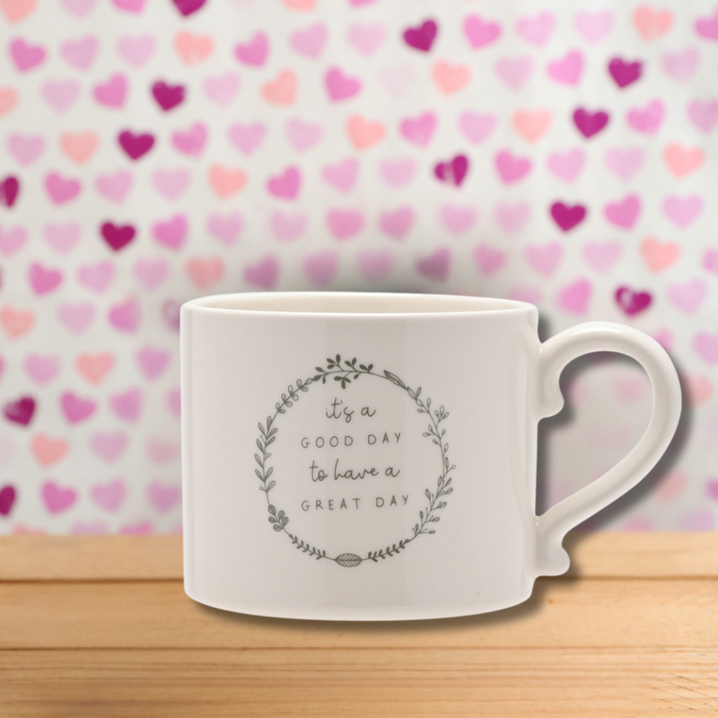 Moments White Ceramic A Great Day Mug