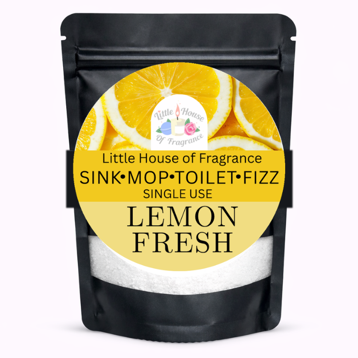 Little House of Fragrance Lemon Fresh Sink, Mop and Toilet Fizz Cleaner Single Use Bag