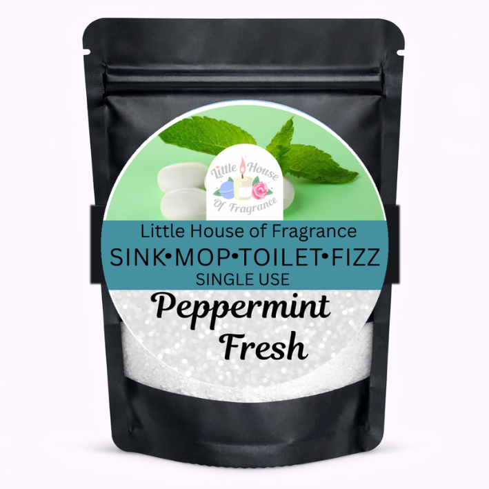 Little House of Fragrance Peppermint Fresh Sink, Mop and Toilet Fizz Cleaner Single Use Bag