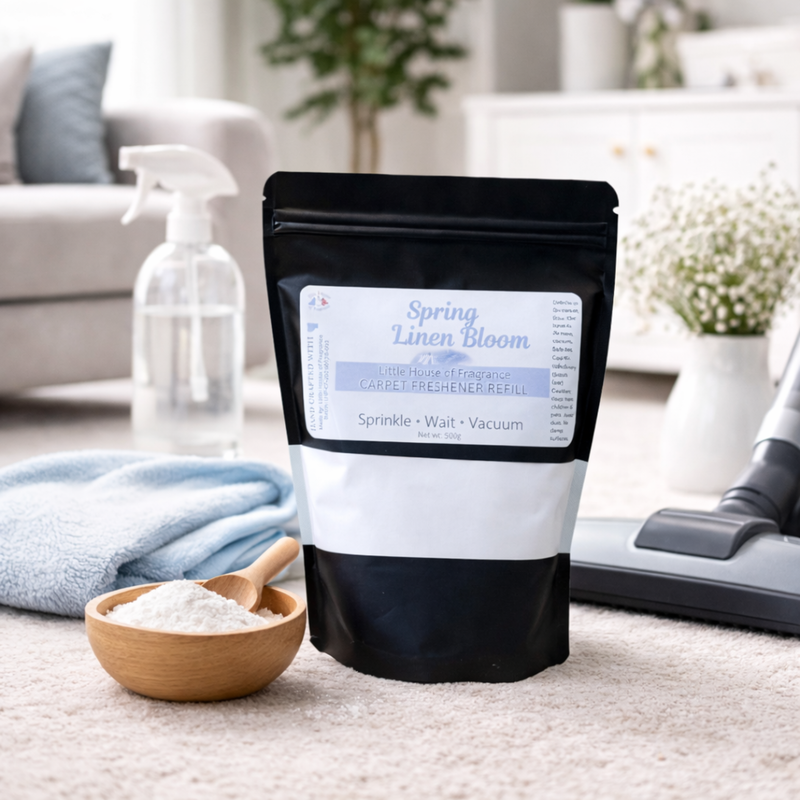 Little House of Fragrance Spring Linen Bloom Carpet Freshener Refill 500g