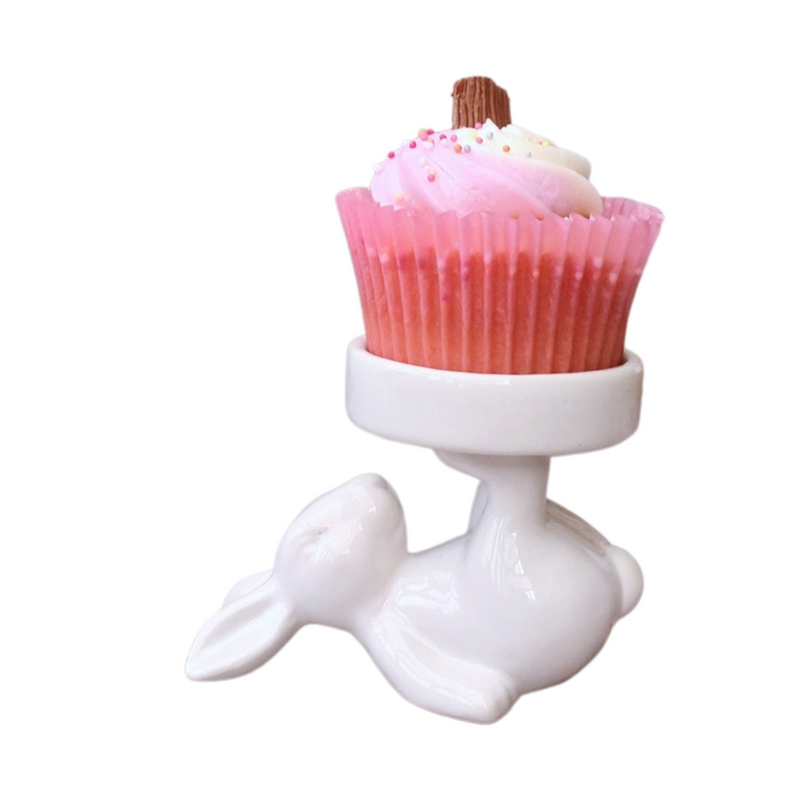 White Ceramic Bunny Rabbit Tea Light Candle or Cupcake Holder