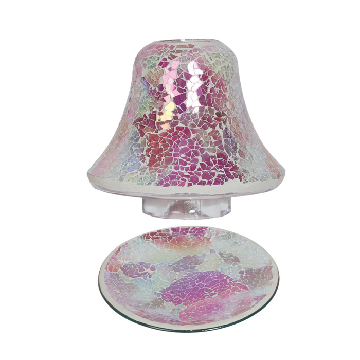 Aroma Accessories Pink Crackle Candle Shade & Tray