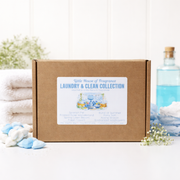 Laundry & Clean wax melt box with fresh laundry inspired fragrances