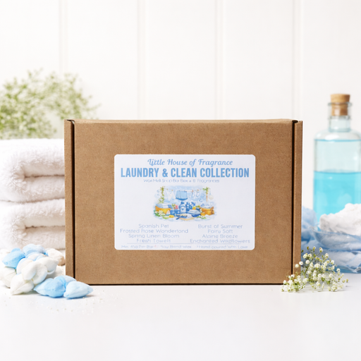 Laundry & Clean wax melt box with fresh laundry inspired fragrances