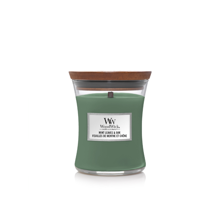WoodWick Mint Leaves & Oak Medium  Jar Candle