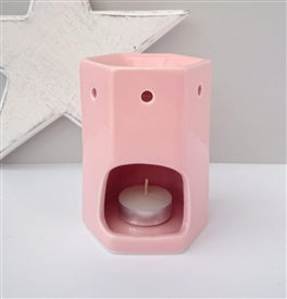 Hexagonal Ceramic Wax Melt Warmer Burner - Pink