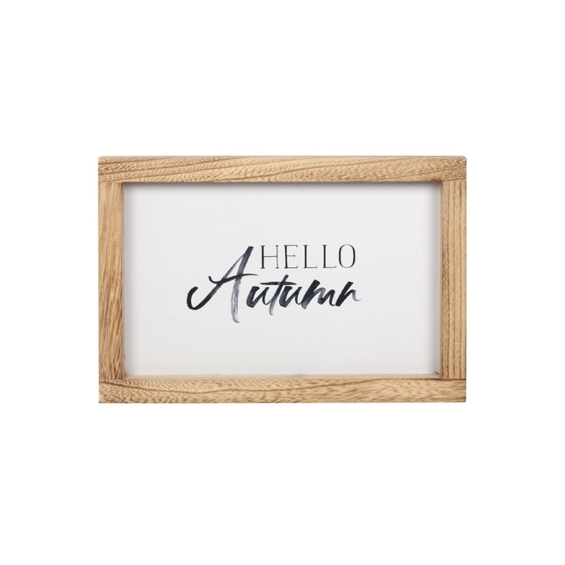 Hello Autumn Wooden Framed Sign