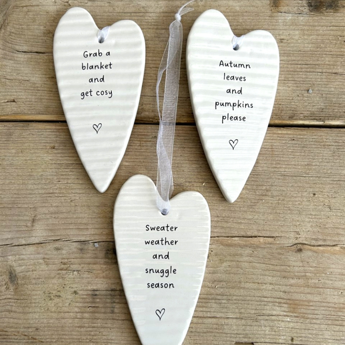Ceramic Heart Shaped Plaques with Messages