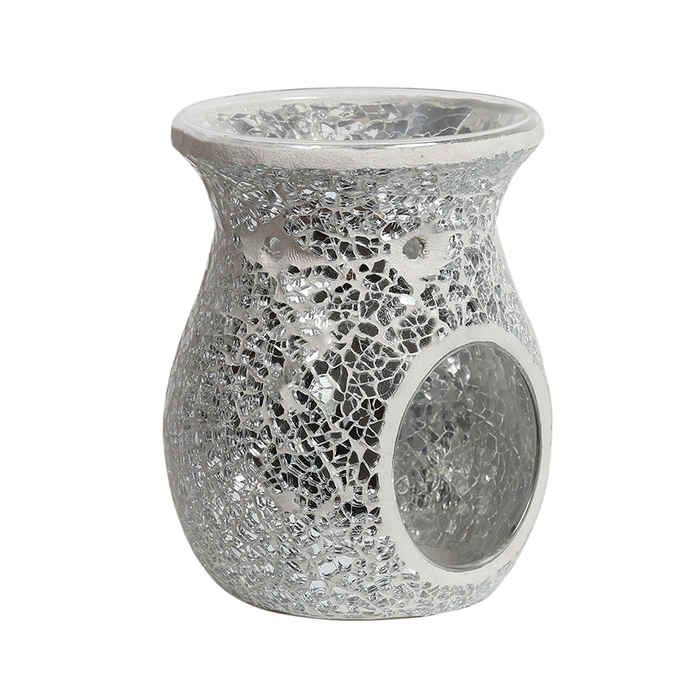 Aroma Accessories Silver Crackle Wax Melt Burner
