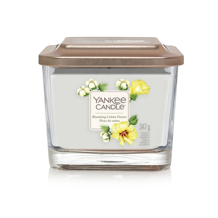 Yankee Candle Elevate Blooming Cotton Flower Square Medium Jar Candle