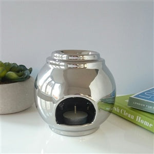 Stackable Large Ball Ceramic Wax Melt Burner - Chrome/Silver