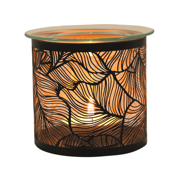 Aroma Accessories Black Botanicals Tealight Wax Melter and Candle Holder (10.5cm)
