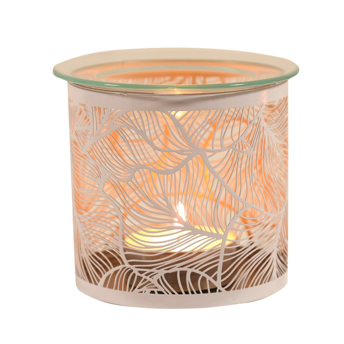 Aroma Accessories White Botanicals Tealight Wax Melter and Candle Holder (10.5cm)