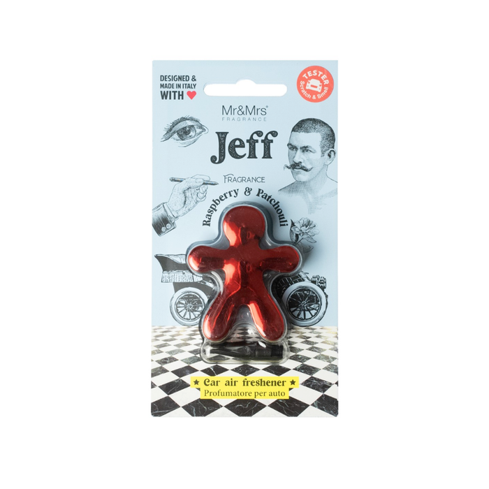 Mr & Mrs Jeff Chrome Red Raspberry & Patchouli Car Fragrance