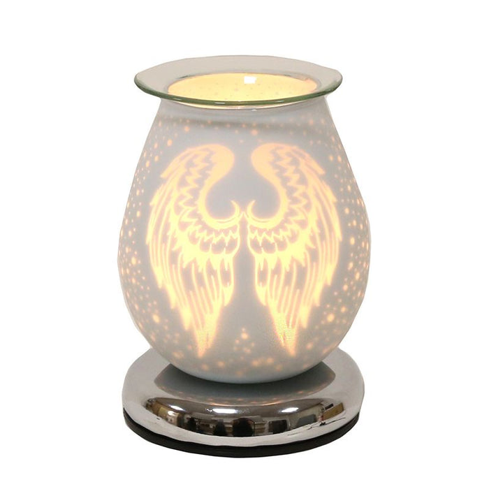 White Satin Angel Wings Touch Electric Wax Melt Burner