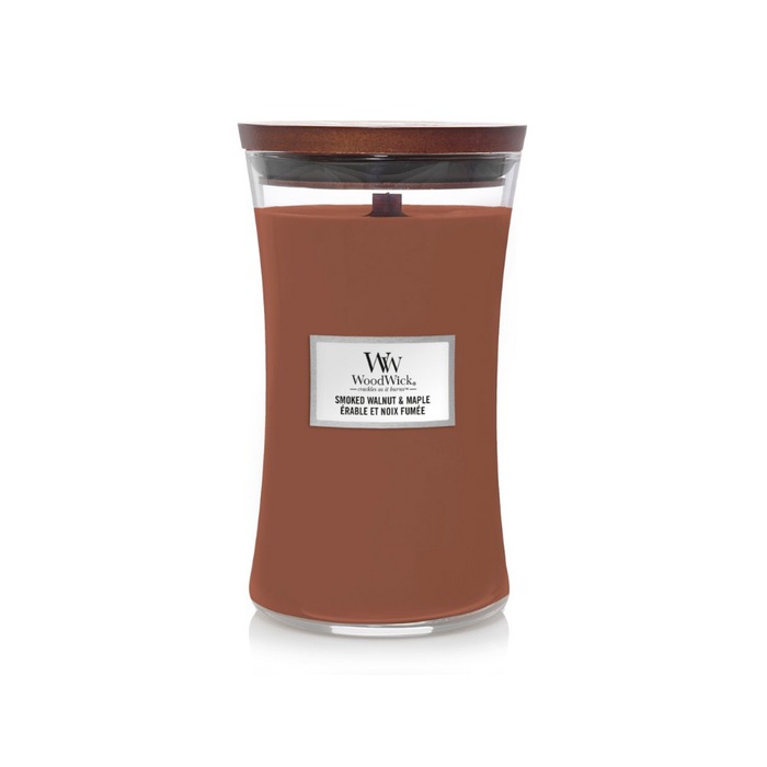 WoodWick Smoked Walnut & Maple Large Hourglass Jar Candle