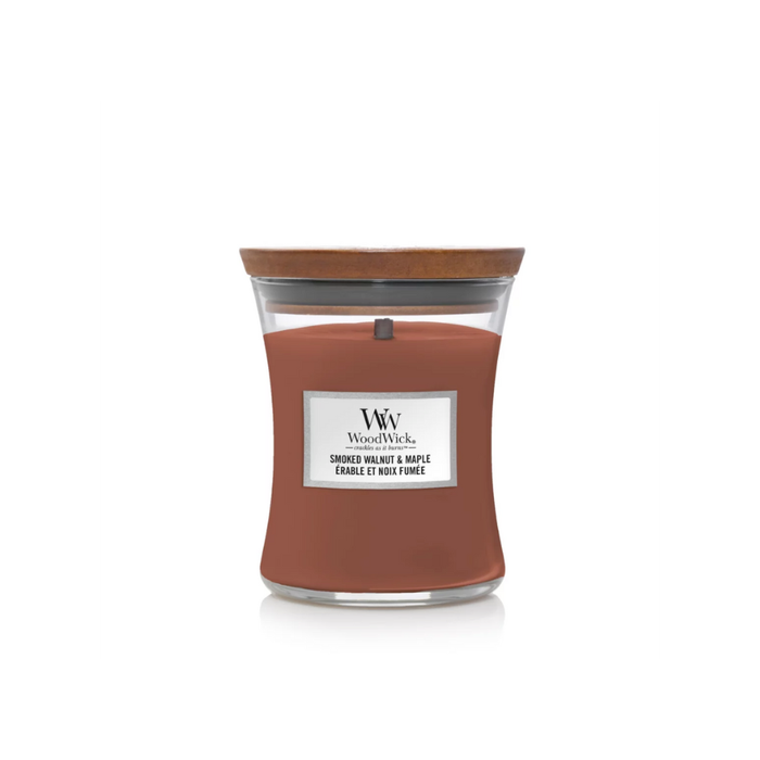 WoodWick Smoked Walnut & Maple Medium Hourglass Jar Candle
